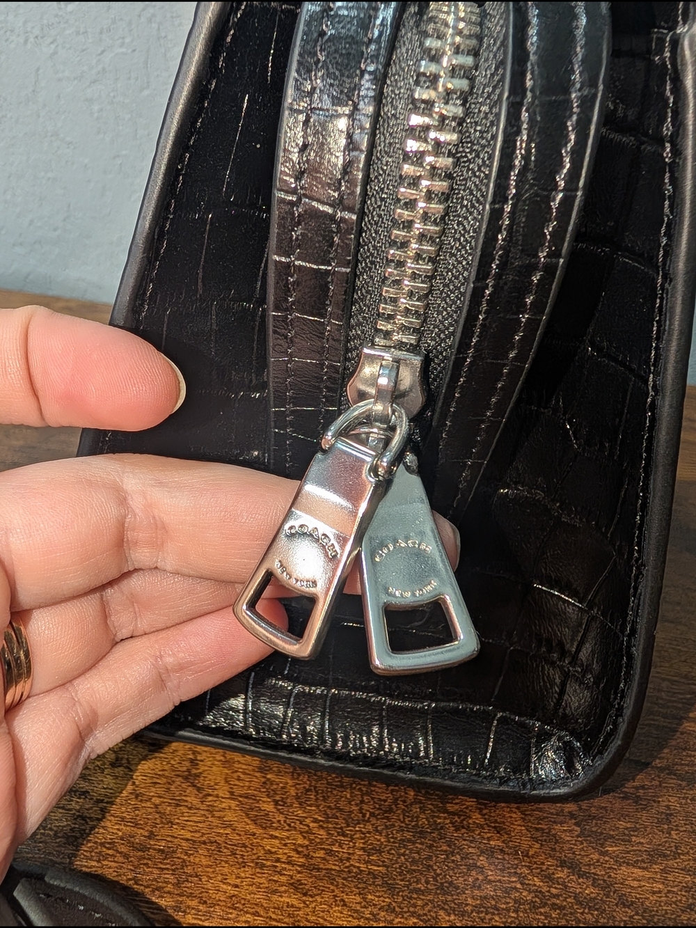 NWOT Coach Andrea Mini Croc-embossed Bag - Picture 8 of 8